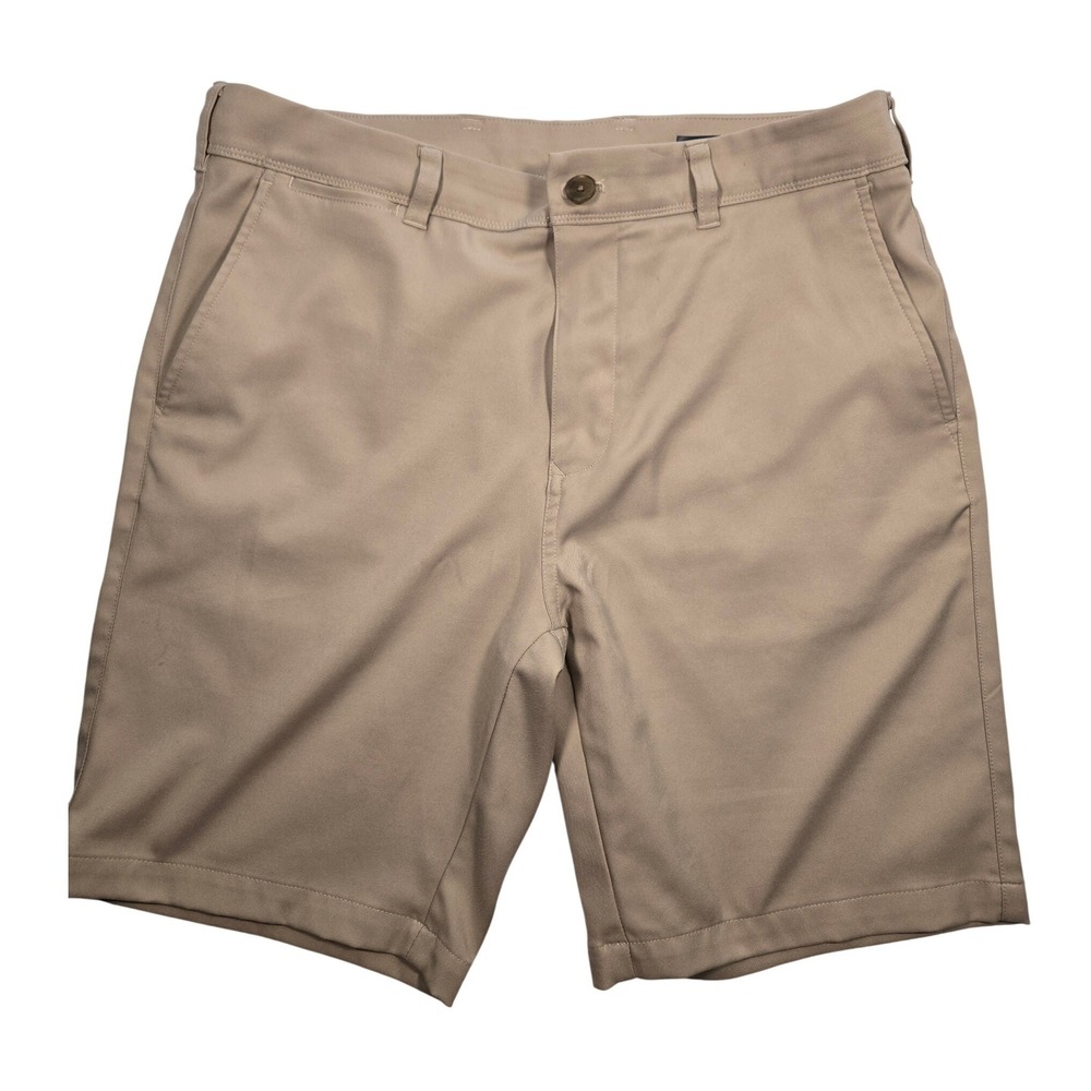 Mizzen+Main Short Mens 32 Khaki Performance Stretch Golf 9 Inseam
